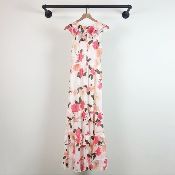 NWT Vici Chiffon Ruffle V-Neck Floral Maxi Dress - Picture 2 of 5